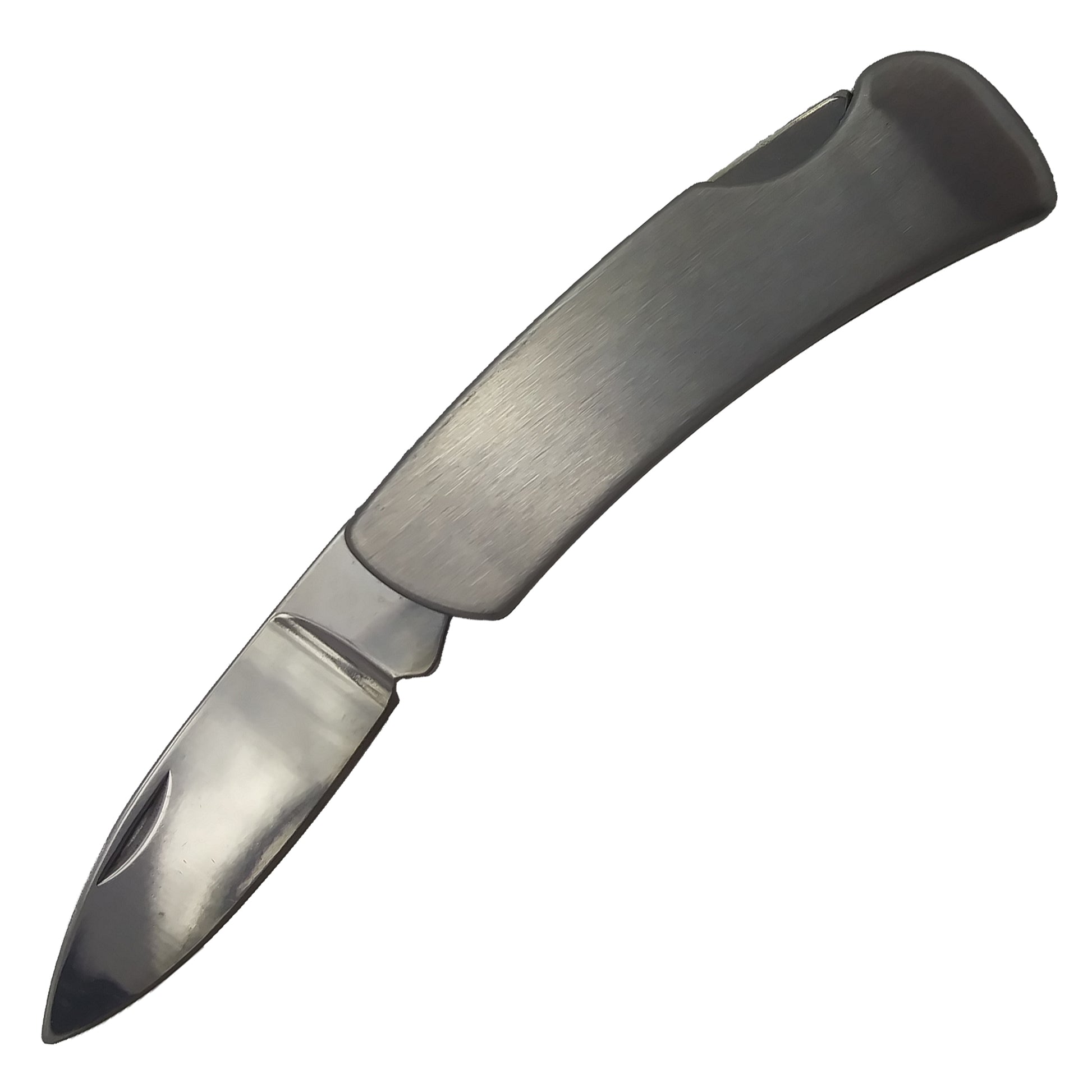 2 1/4" Plain Blade, with Metal Handle Silver