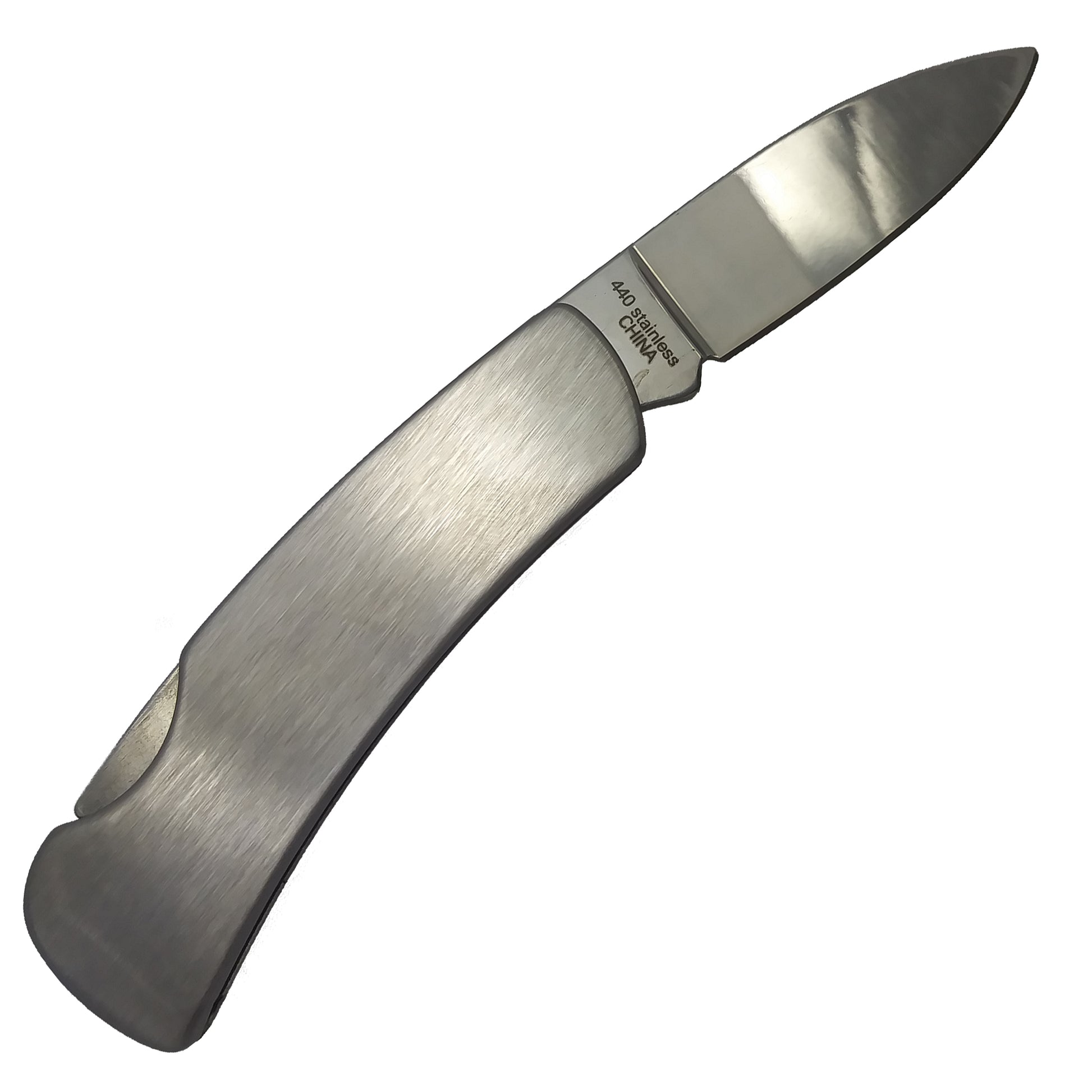 2 1/4" Plain Blade, with Metal Handle Silver