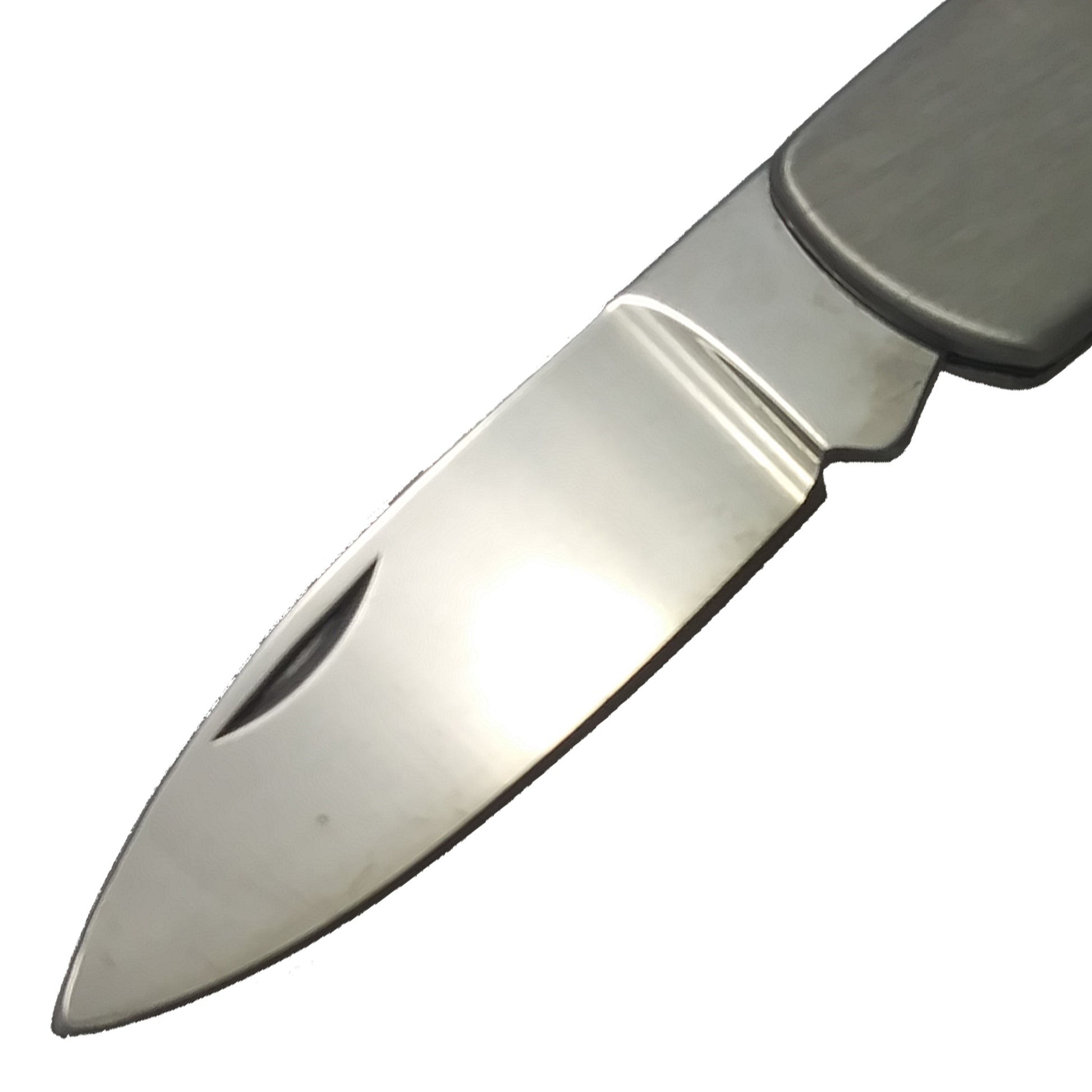 2 1/4" Plain Blade, with Metal Handle Silver