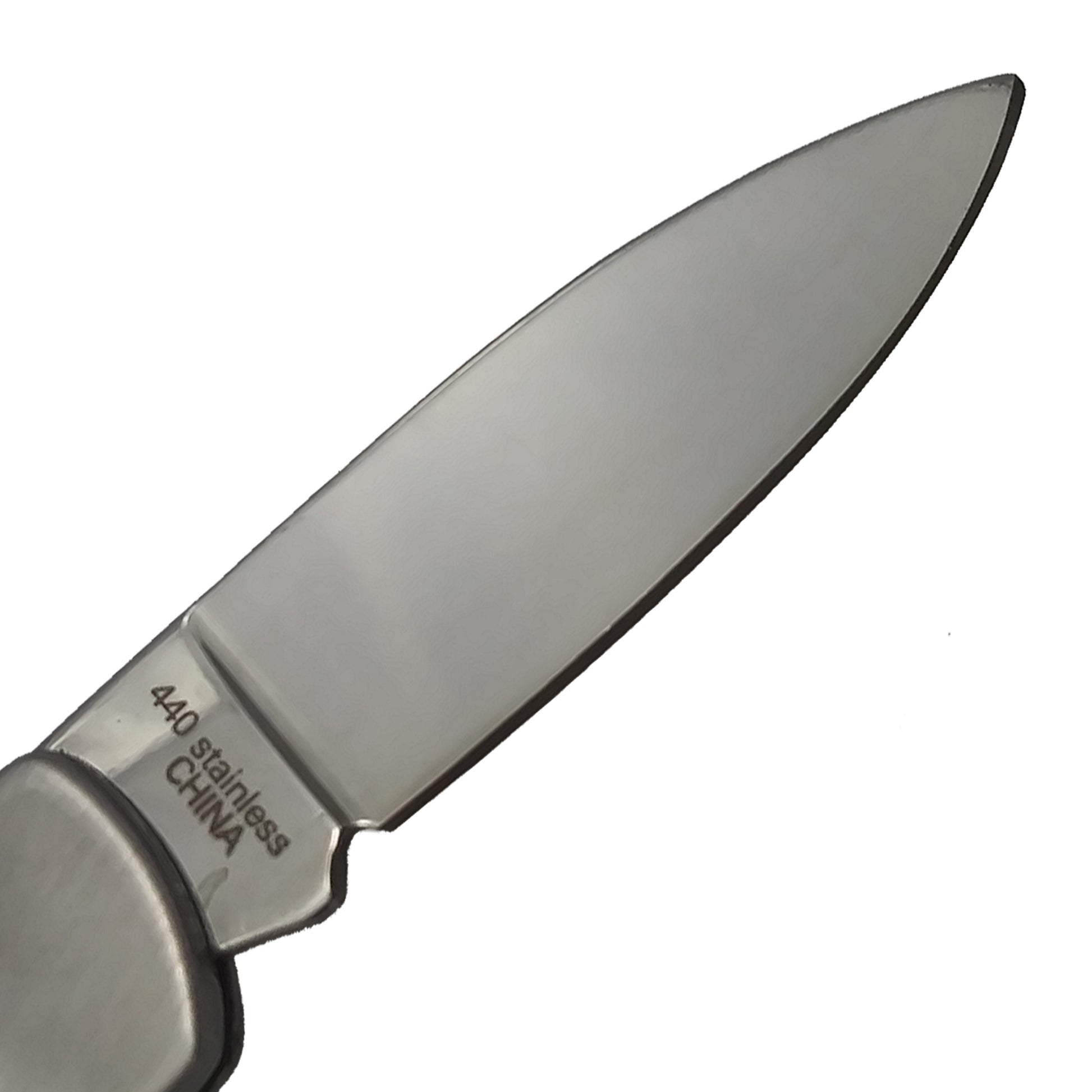 2 1/4" Plain Blade, with Metal Handle Silver