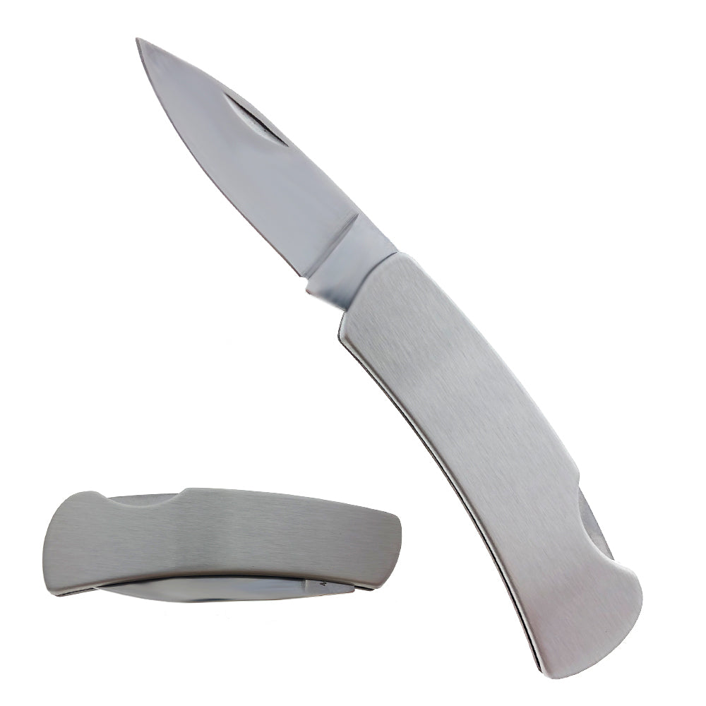 5" Overall folding knife 2.5" Silver Blade and 2.5" Metal Handle