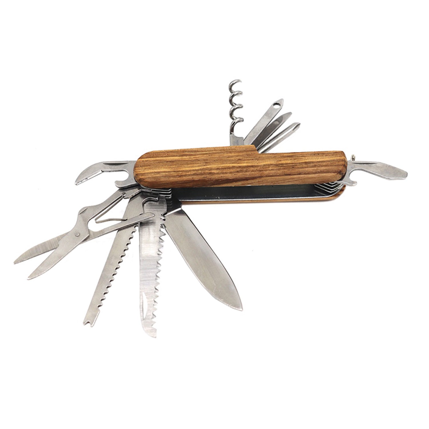 3 1/2" Folding Multi-Tool Knife - Zebra wood