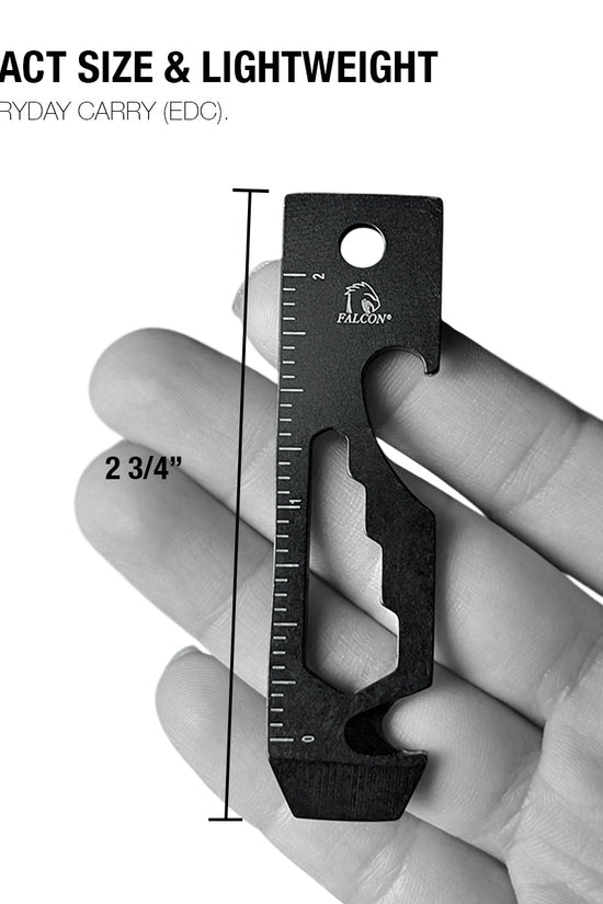 Falcon Black Multi-Tool - 2.7" 8-in-1 Multi-Tool Keychain