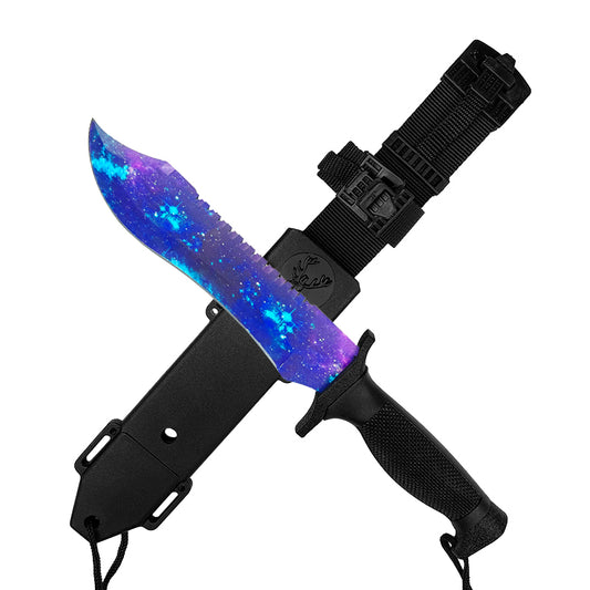 12" Tactical Knife With Galaxy Purple Blade