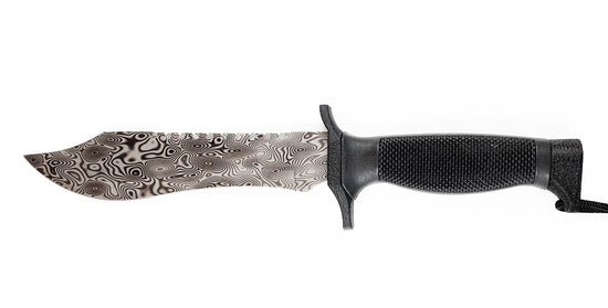 12" Tactical Hunting Knife With Damascus Pattern Blade