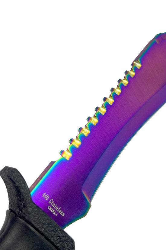 12" Tactical Knife With Rainbow Fixed Blade