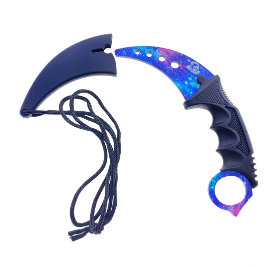 7 1/2" Purple Karambit Trainer Neck Knife