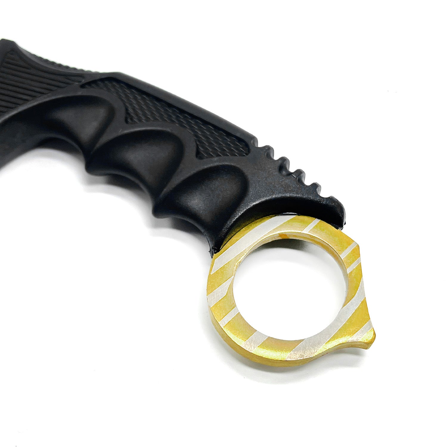 Falcon 7 1/2" Trainer Karambit Knife with Gold Blade & Sheath
