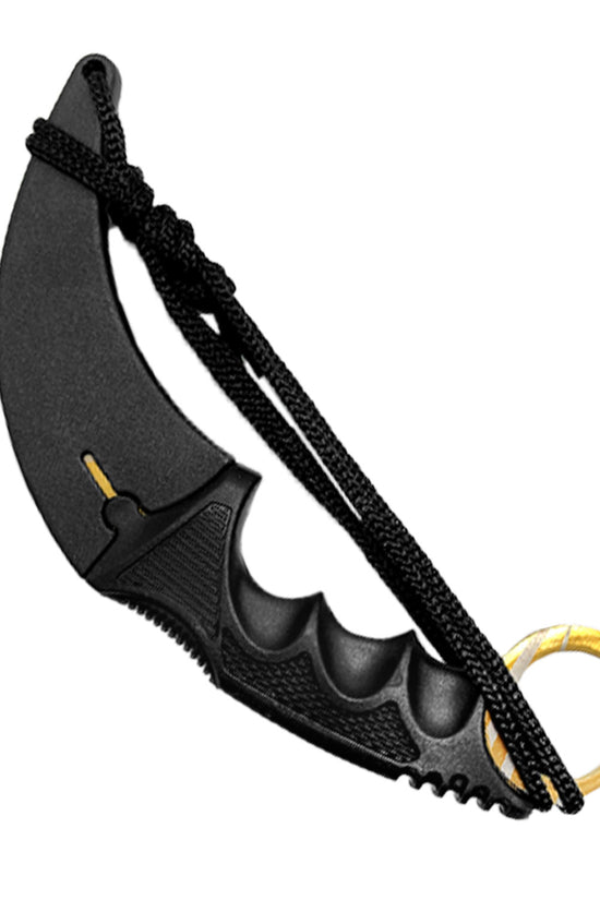 Falcon 7 1/2" Trainer Karambit Knife with Gold Blade & Sheath