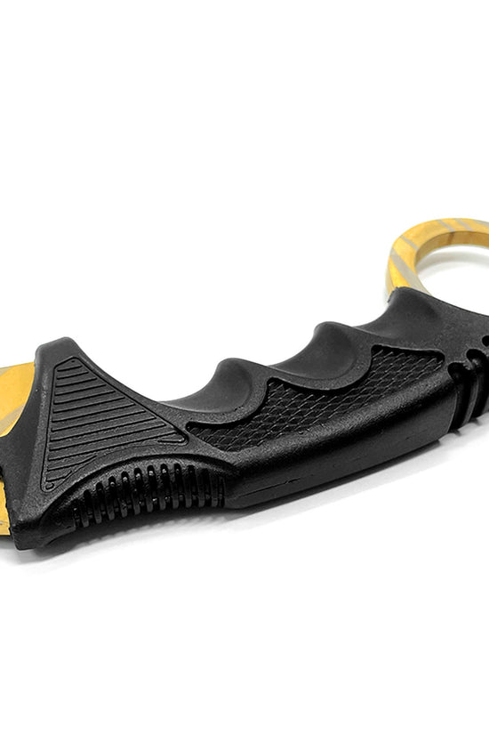 Falcon 7 1/2" Trainer Karambit Knife with Gold Blade & Sheath