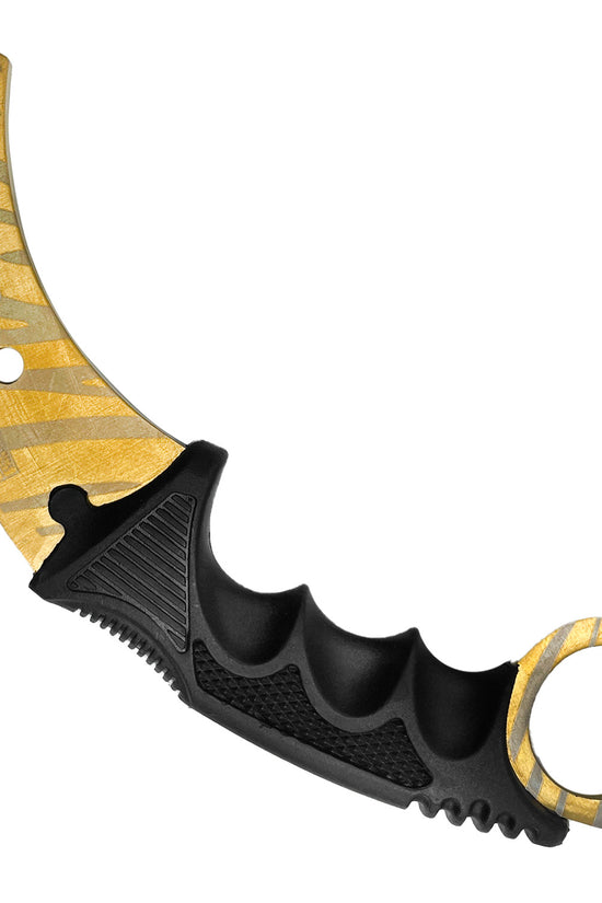 Falcon 7 1/2" Trainer Karambit Knife with Gold Blade & Sheath