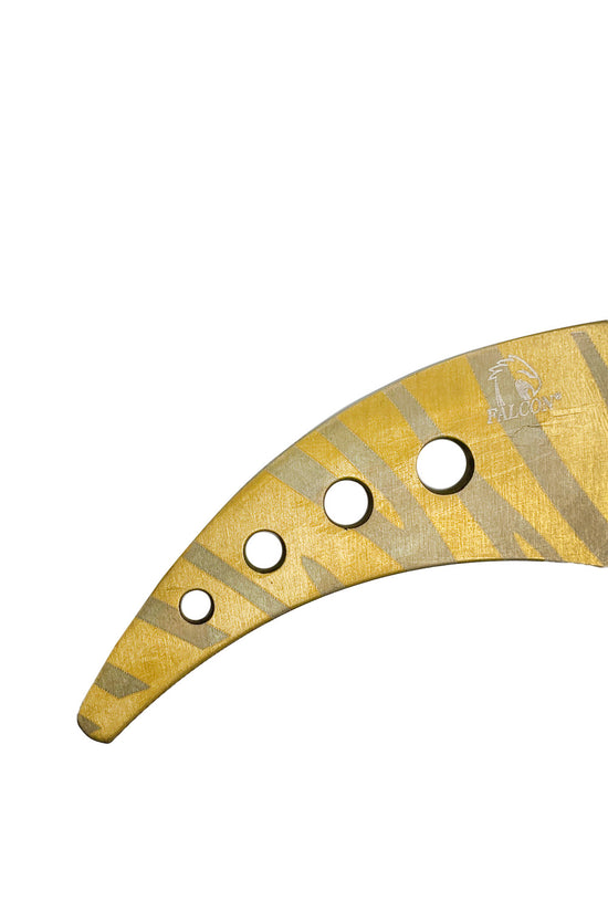 Falcon 7 1/2" Trainer Karambit Knife with Gold Blade & Sheath