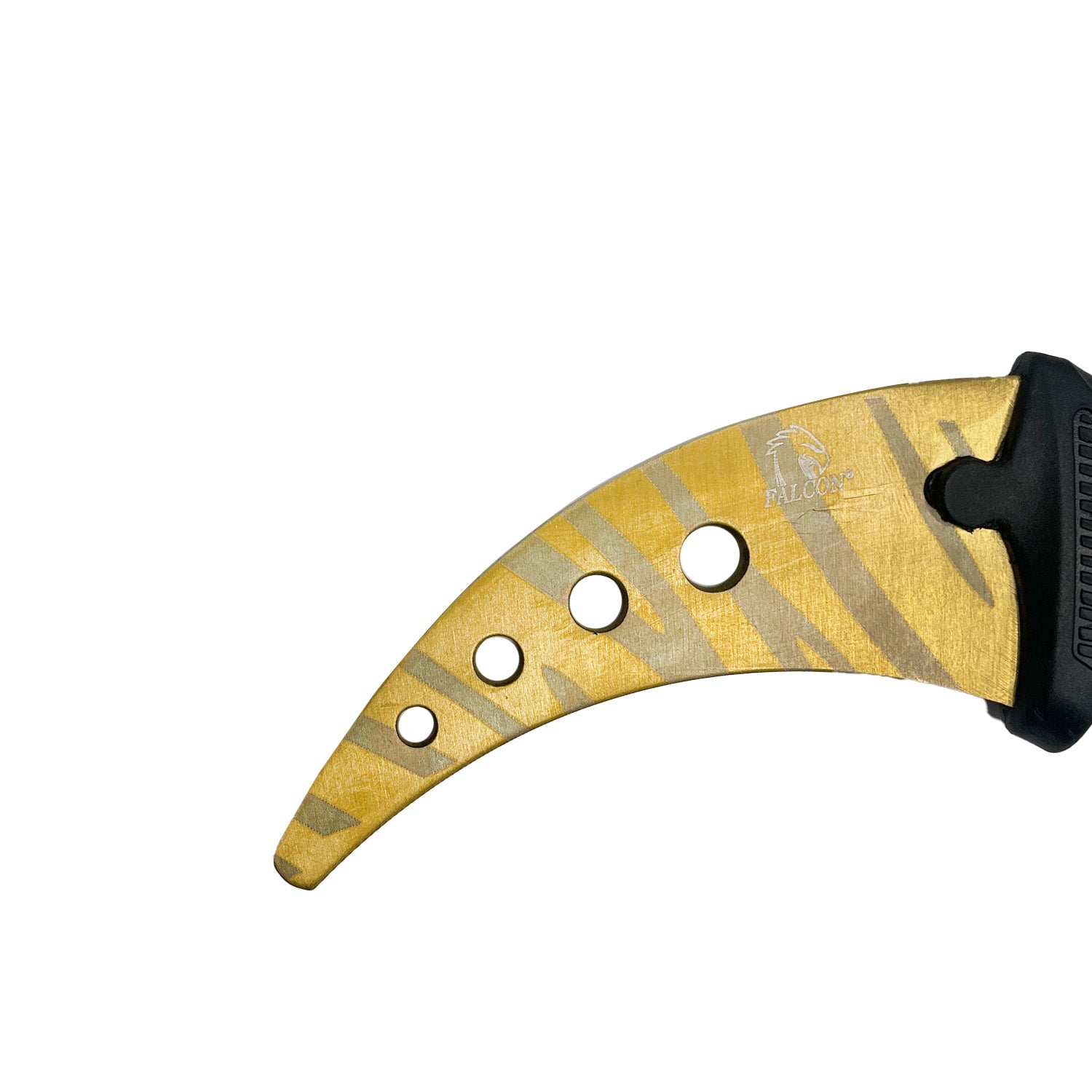 Falcon 7 1/2" Trainer Karambit Knife with Gold Blade & Sheath