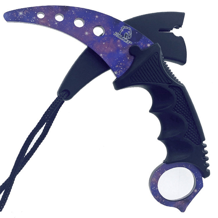 7 1/2" Purple Karambit Trainer Neck Knife