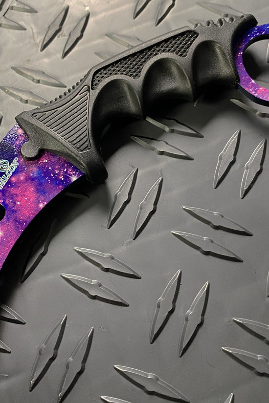 Falcon Purple Karambit Trainer Knife with Galaxy Design