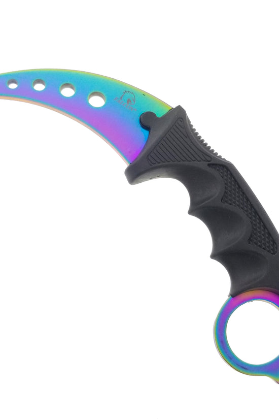 3" Rainbow Blade / Black Handle / Tactical Knife