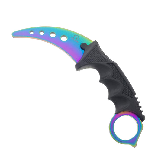 3" Rainbow Blade / Black Handle / Tactical Knife