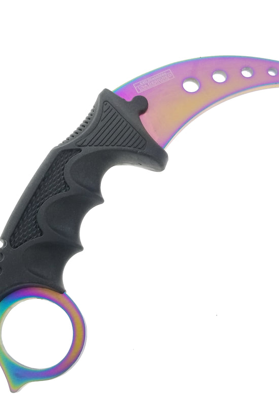 3" Rainbow Blade / Black Handle / Tactical Knife