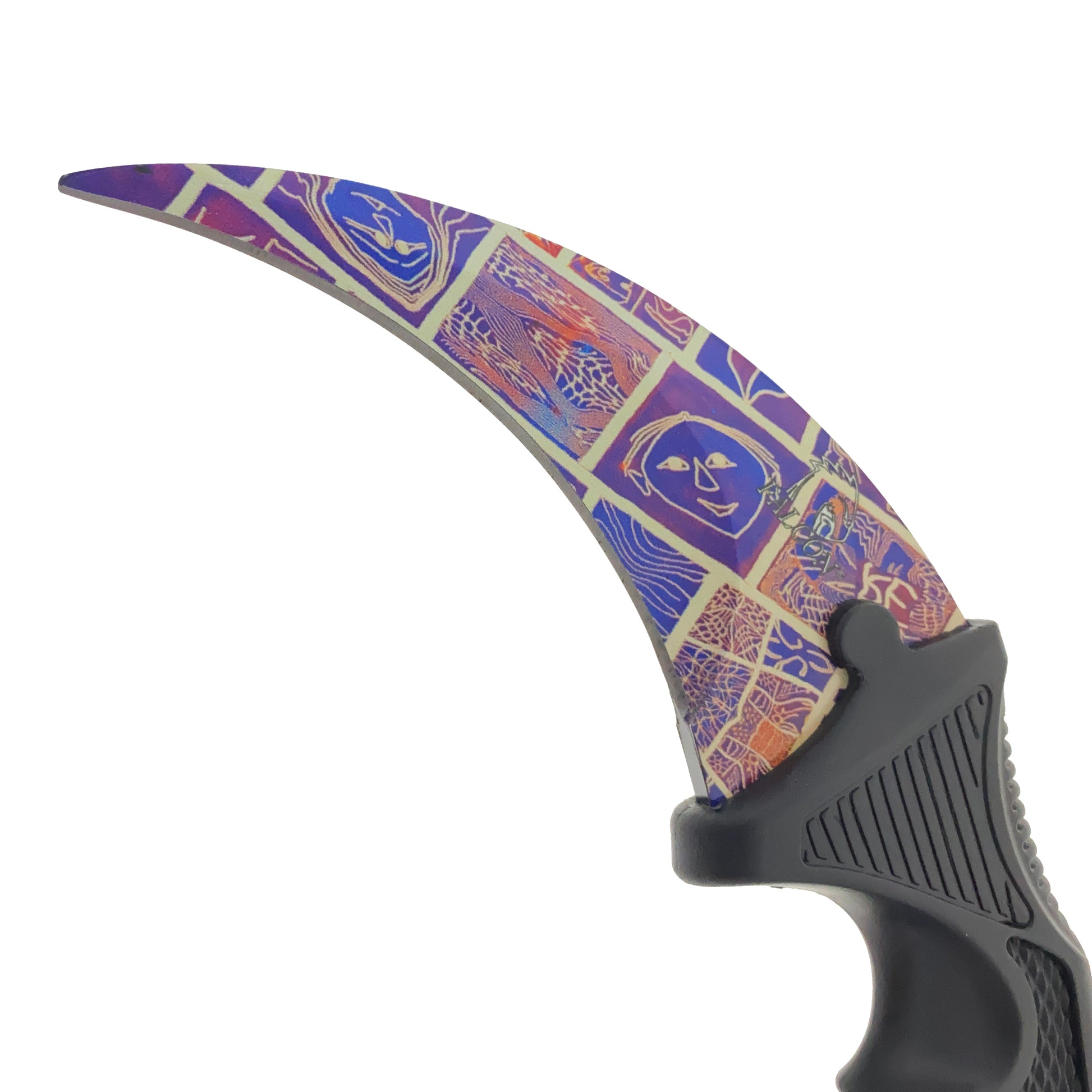 Falcon 7 1/2" Red & Blue Necklace Knife (Karambit)