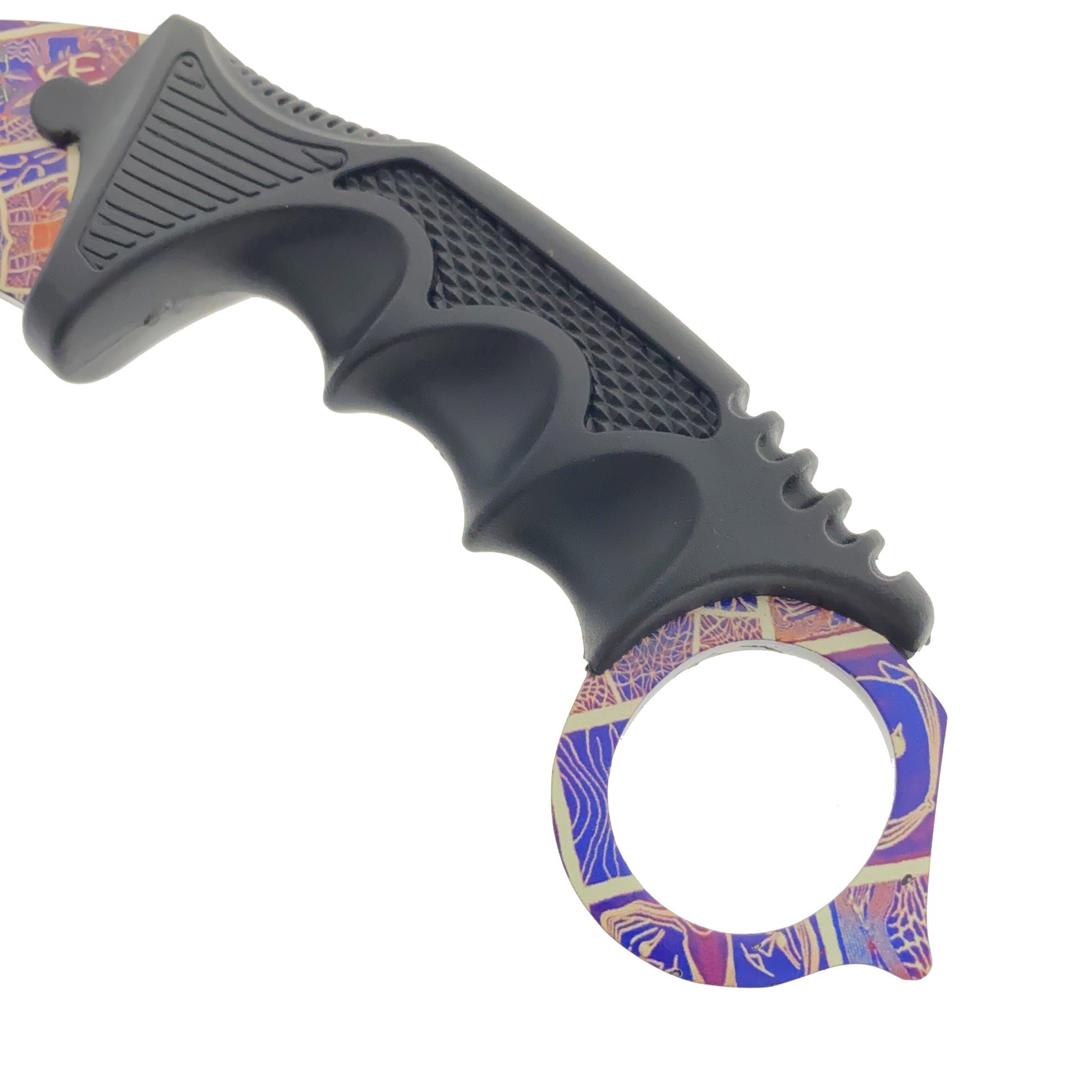 Falcon 7 1/2" Red & Blue Necklace Knife (Karambit)