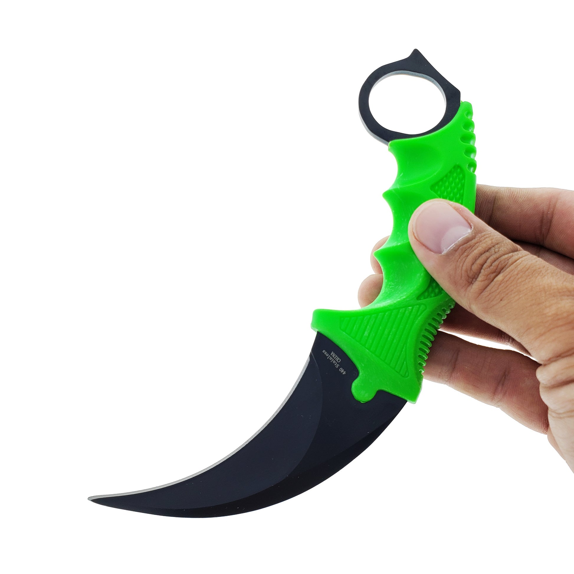 Falcon 7 1/2"Black & Green Handle Necklace Knife (Karambit)