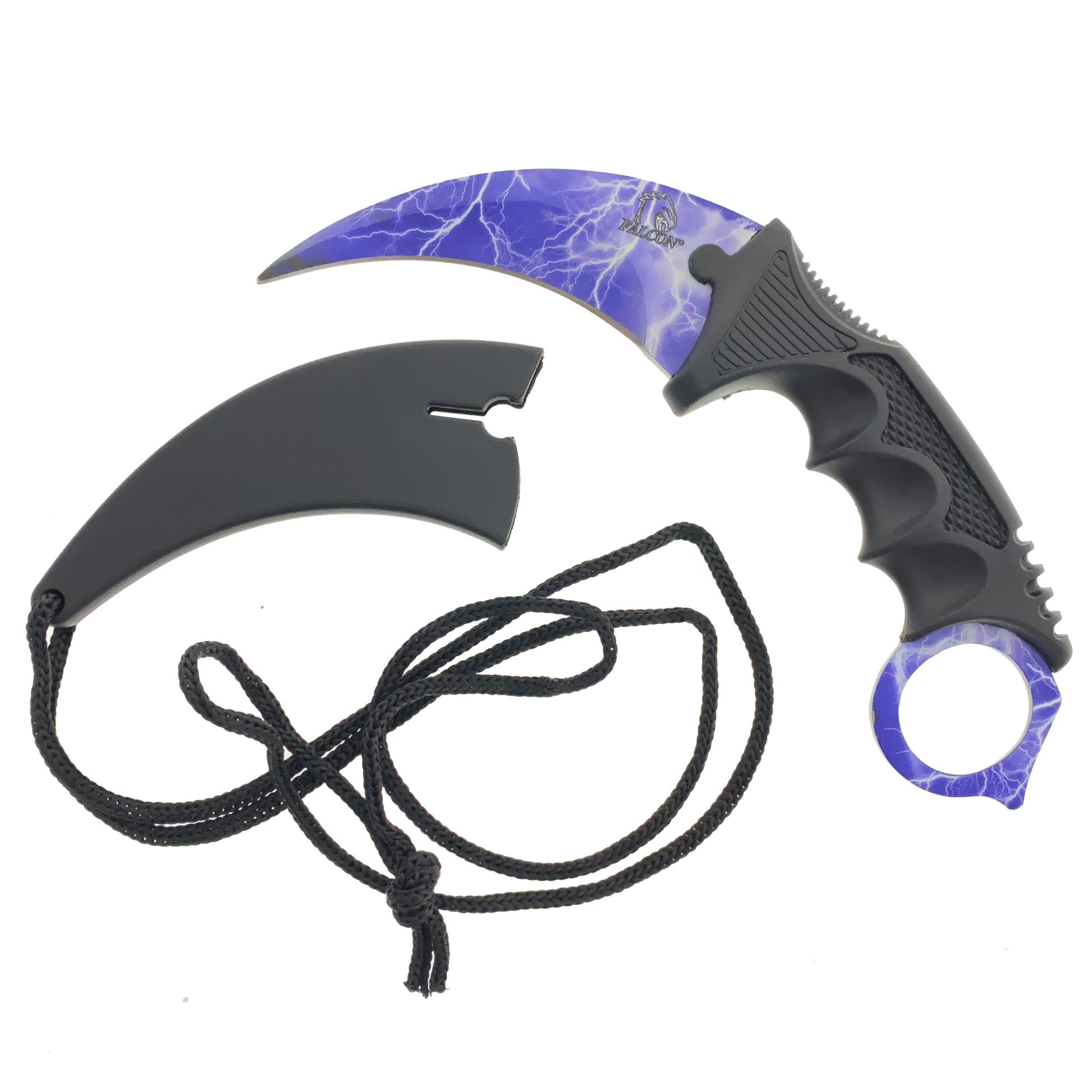 Falcon 7 1/2" Blue Thunder Necklace Knife (Karambit)