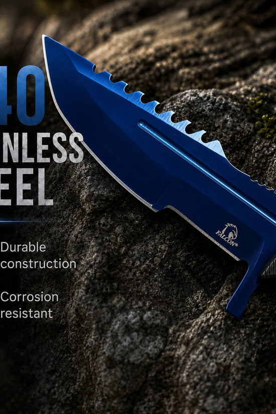 Falcon 3 Piece Set Blue Blade / Black Handle / Tactical Knife
