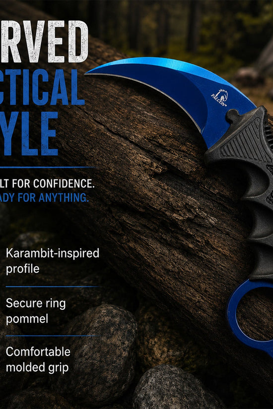 Falcon 3 Piece Set Blue Blade / Black Handle / Tactical Knife