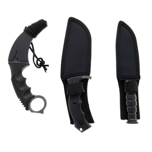 Falcon 3 PCS Damascus Set. Tactical Knives & Karambit