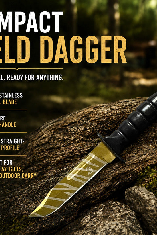 Falcon 3-Piece Gold Set. 7 1/2" & 8 1/2" Tactical Knife, 7 1/2" Karambit