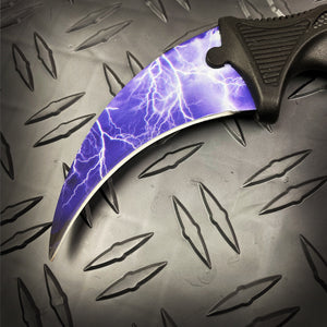 Falcon 3 PCS Blue Thunder Set. Tactical Knives & Karambit