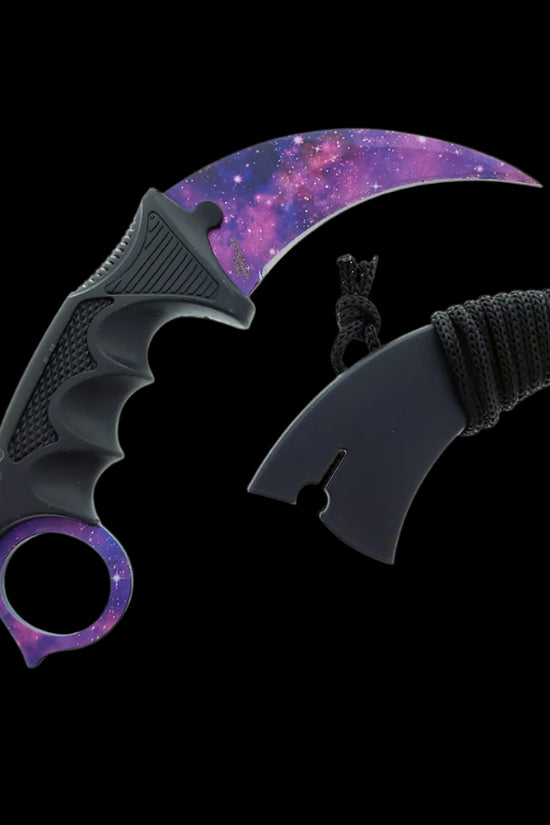 Falcon 3 PCS Purple Galaxy Set. Tactical Knives & Karambit