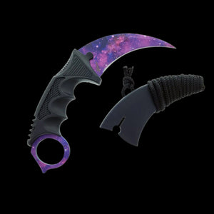 Falcon 3 PCS Purple Galaxy Set. Tactical Knives & Karambit