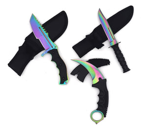 Falcon 3 PCS Rainbow Set. Tactical Knives & Karambit