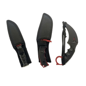 Falcon 3 PCS Red Set. Tactical Knives & Karambit