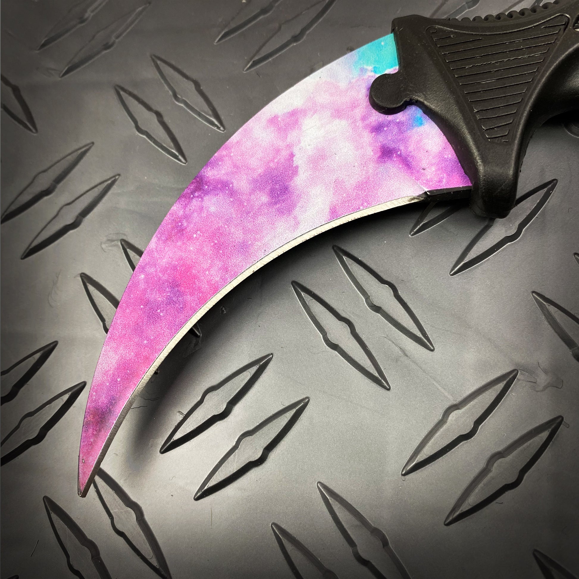 Falcon 3 PCS Pink Galaxy Set. Tactical Knives & Karambit