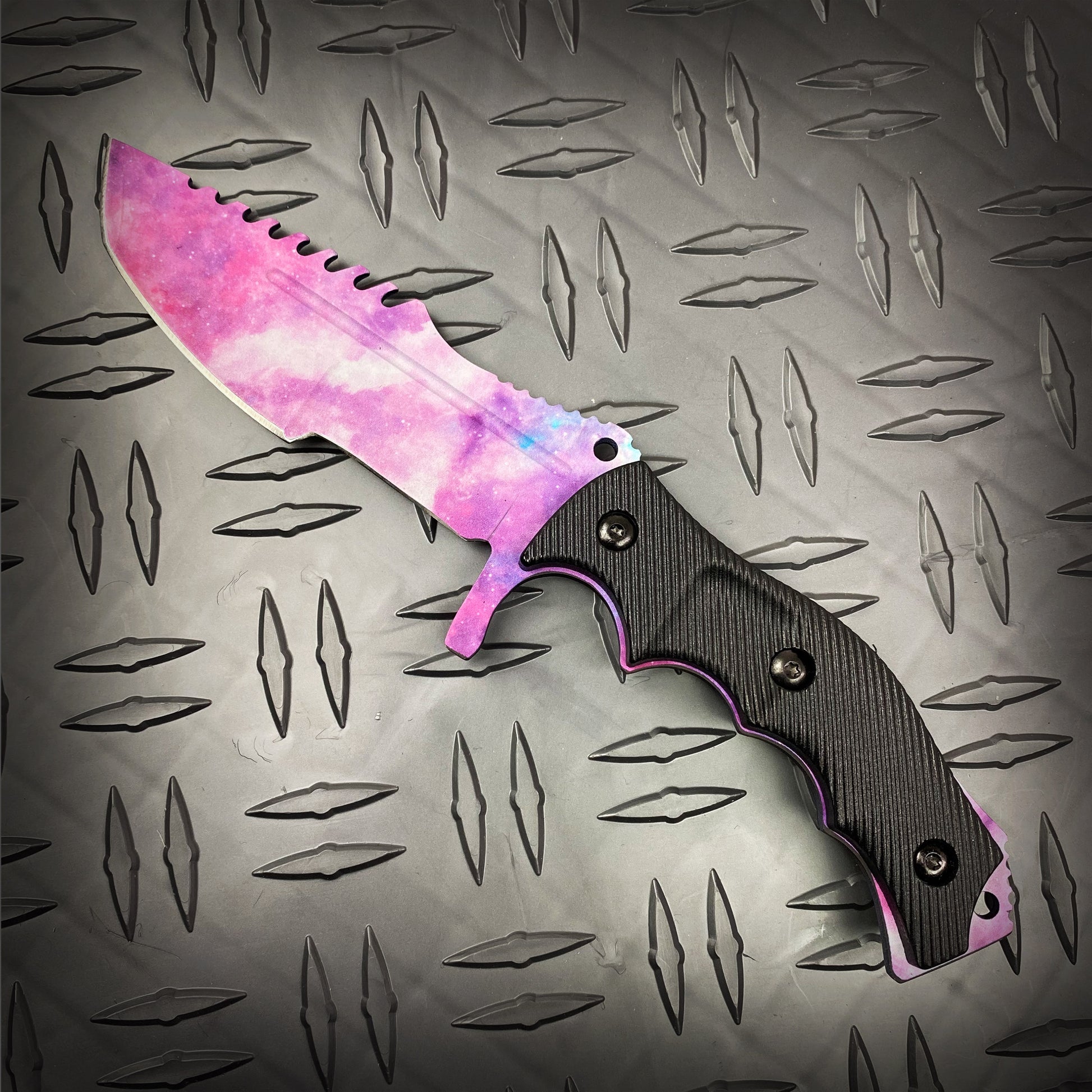 Falcon 3 PCS Pink Galaxy Set. Tactical Knives & Karambit