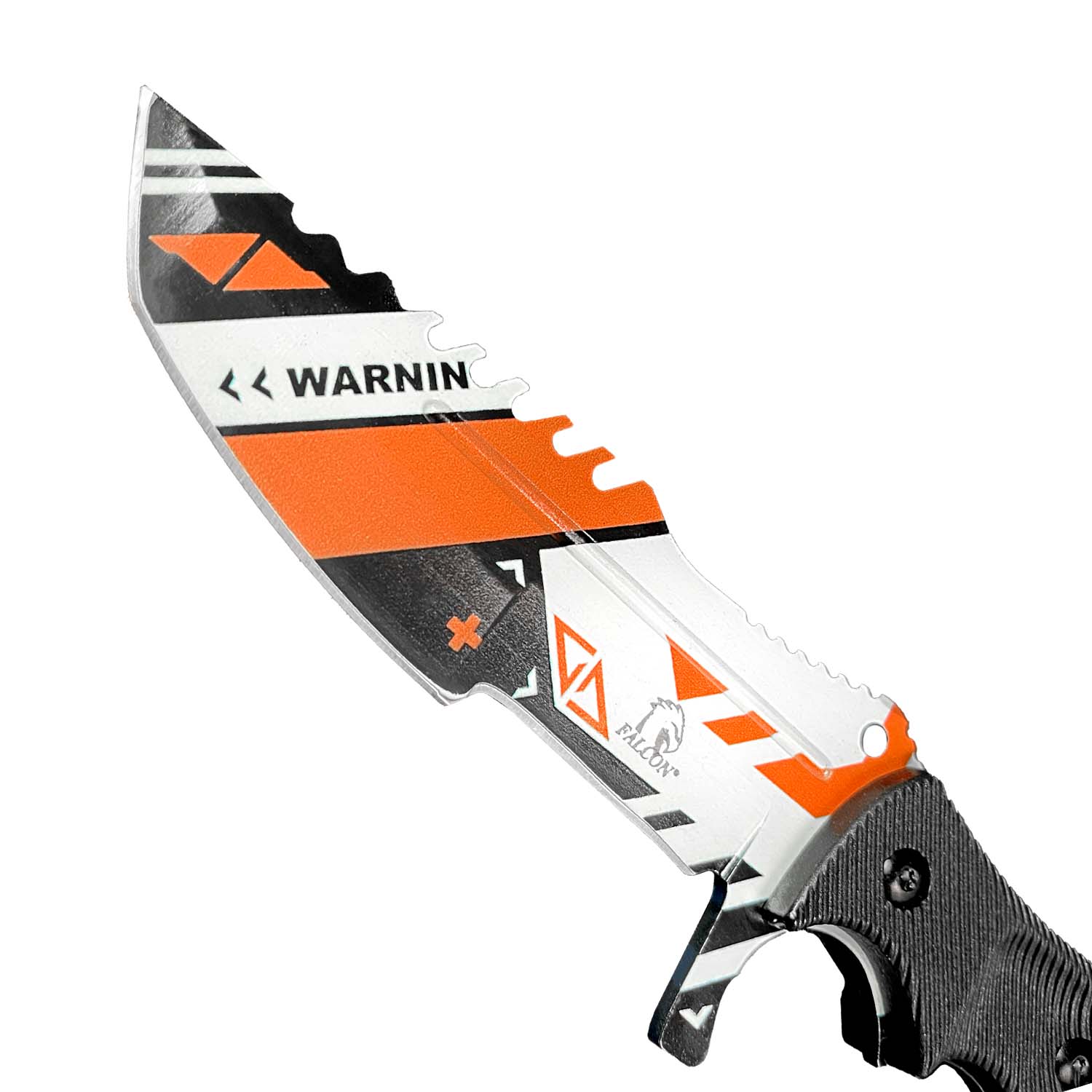 Falcon 3 PCS Orange & White Set. Tactical Knives & Karambit