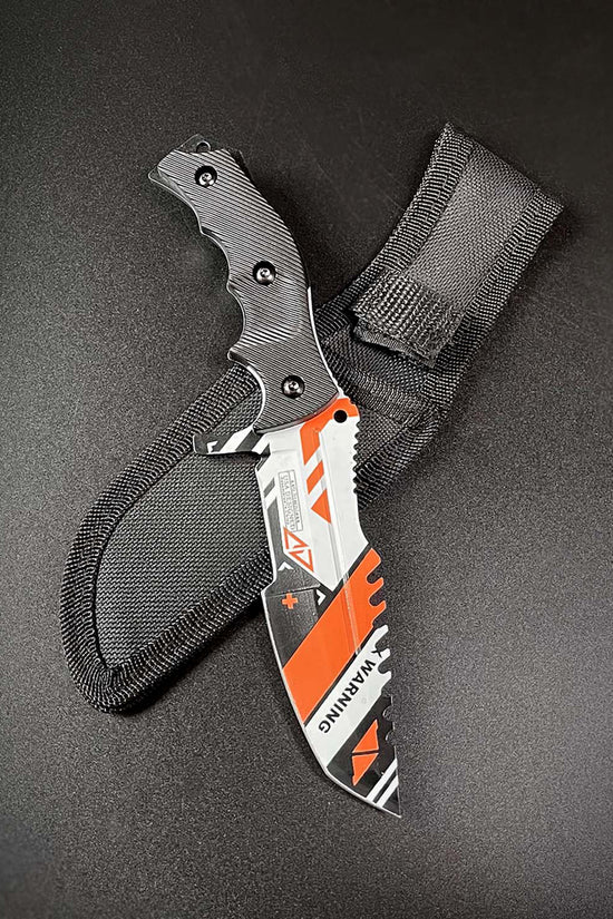 Falcon 3 PCS Orange & White Set. Tactical Knives & Karambit
