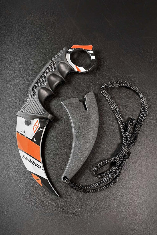 Falcon 3 PCS Orange & White Set. Tactical Knives & Karambit