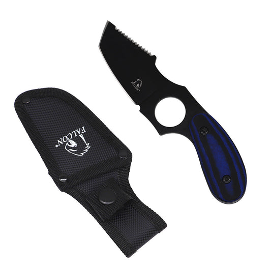 Falcon Micarta Fixed-Blade Hunting Knife with Silver Blade