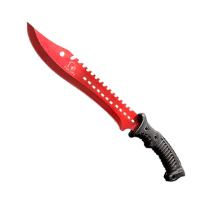 Falcon 5 Pieces Red Set Hunting Set (Machete, Karambit, Throwing Knives.)