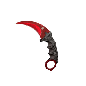 Falcon 5 Pieces Red Set Hunting Set (Machete, Karambit, Throwing Knives.)