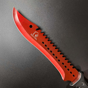 Falcon 5 Pieces Red Set Hunting Set (Machete, Karambit, Throwing Knives.)