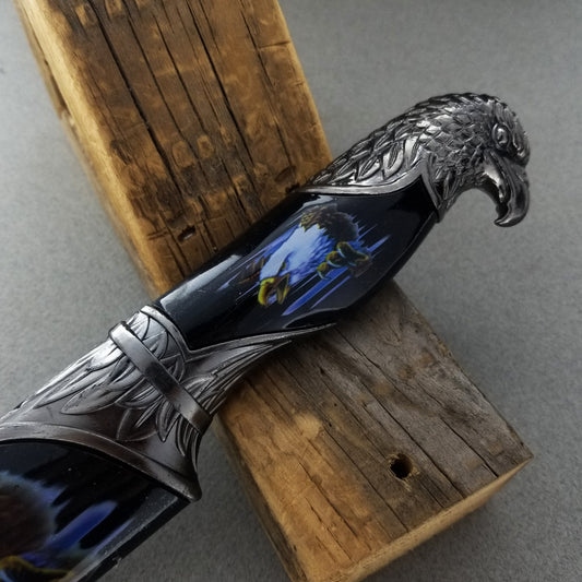 13 1/2" Fantasy dagger with blue scabbard