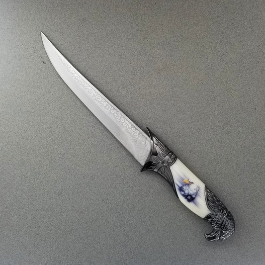 13 1/2" Fantasy dagger with white scabbard