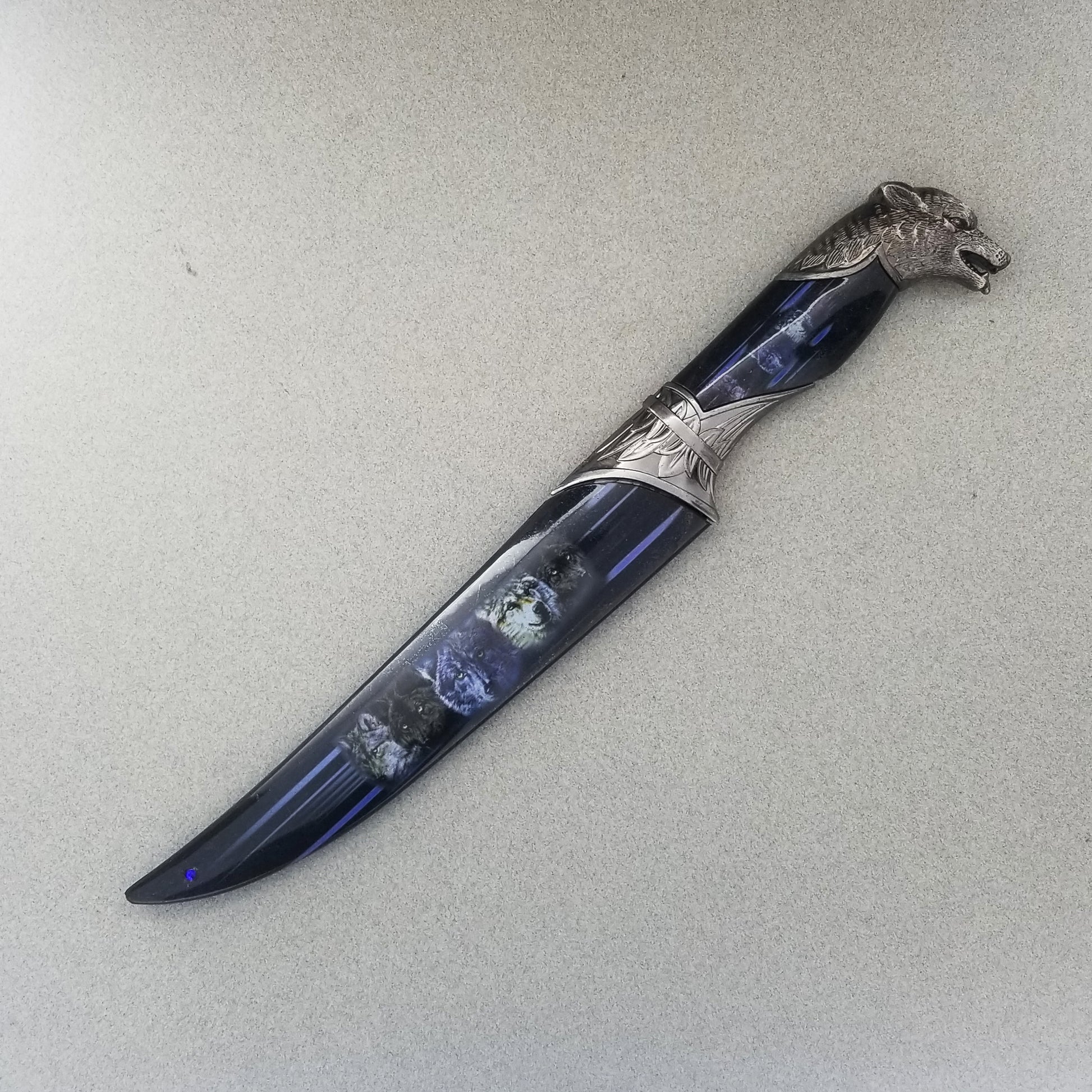 13 1/2" Fantasy Dagger with blue scabbard