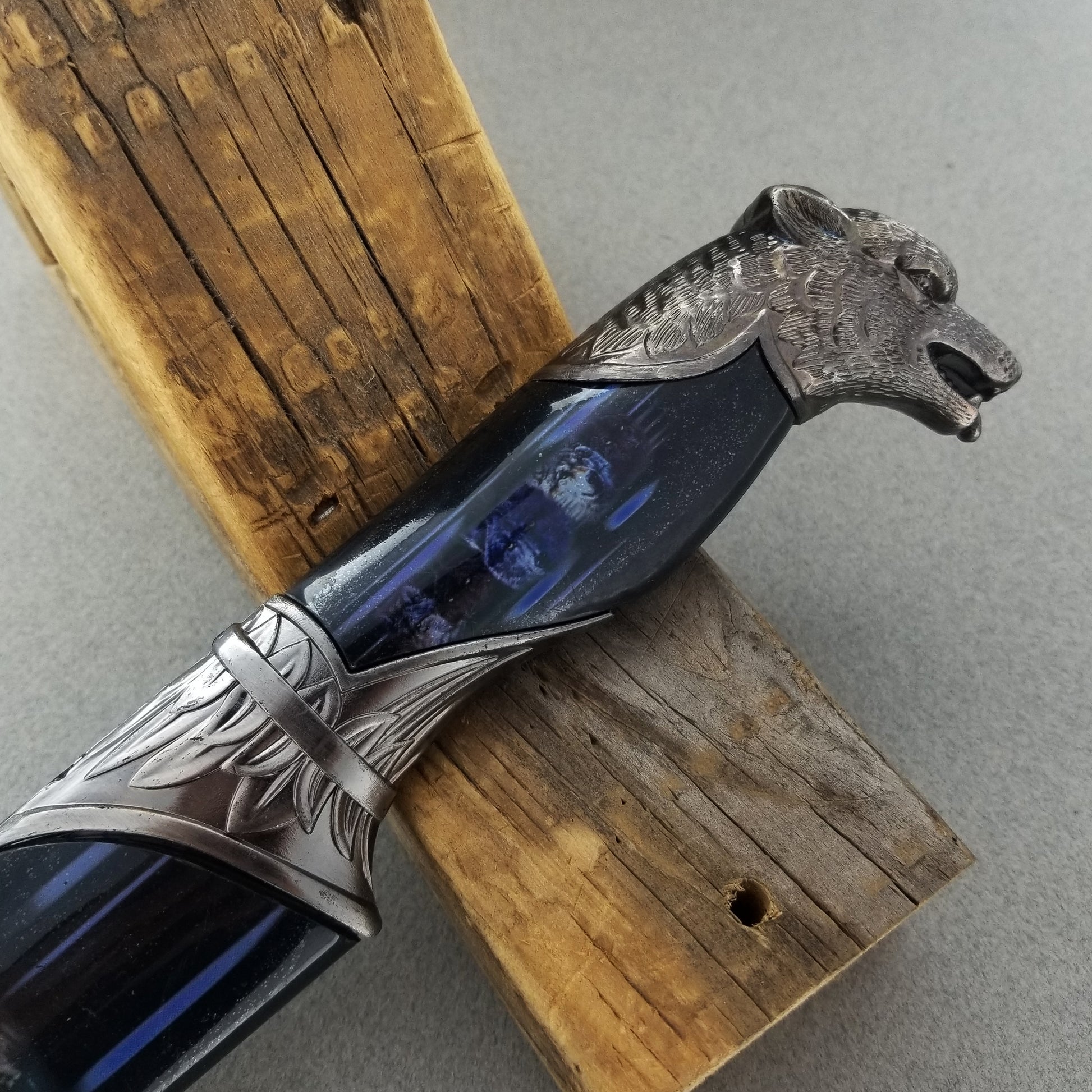 13 1/2" Fantasy Dagger with blue scabbard