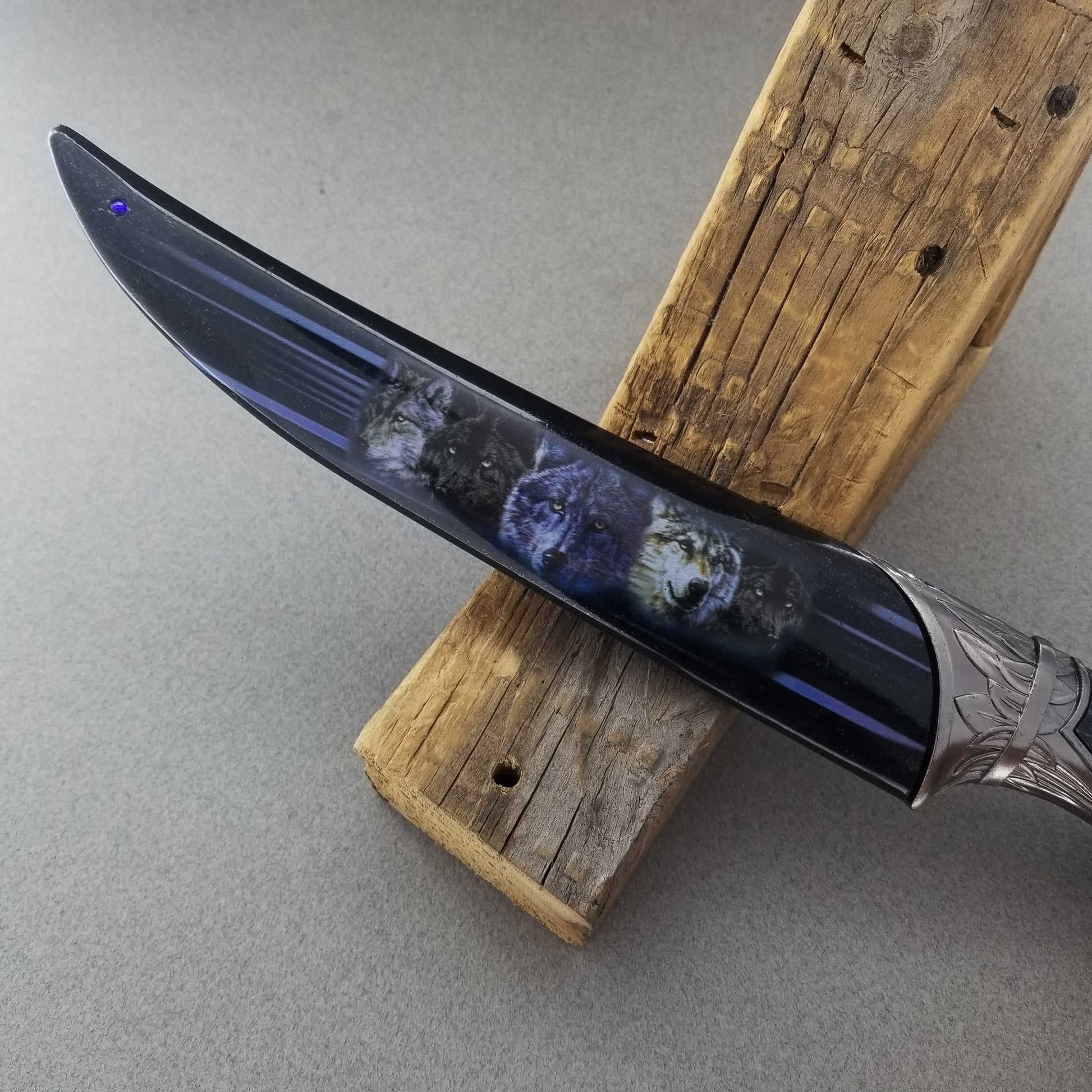 13 1/2" Fantasy Dagger with blue scabbard