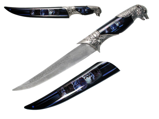 13 1/2" Fantasy Dagger with blue scabbard